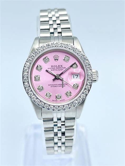 rolex pink interior|pink Rolex for women.